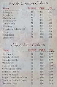 The Cake World menu 4