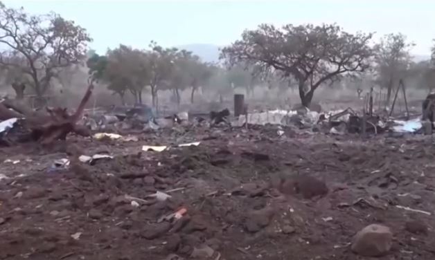 A screengrab from a Reuters' video of the blast site. Picture: REUTERS