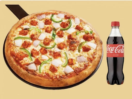 Veg Pizza With Coke