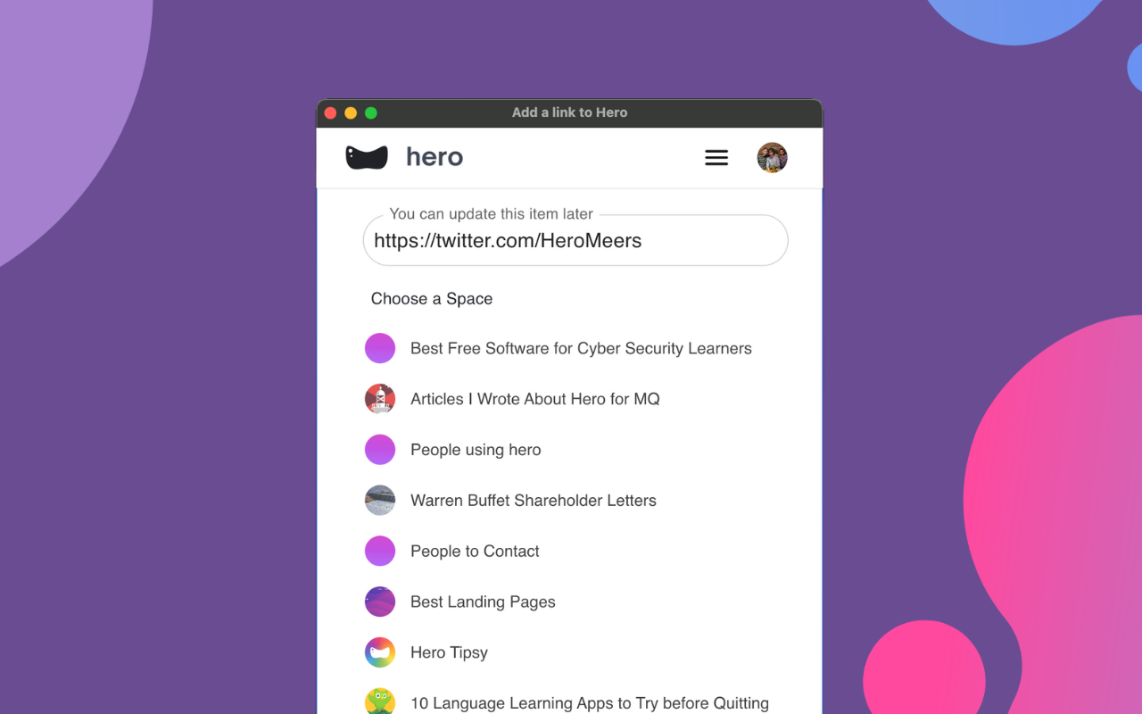 Hero: Add any Link to a Shareable List Preview image 4