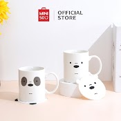 [Mã Lifemc11Sa - 10% Đơn 99K] Cốc Sứ Miniso Phiên Bảng We Bare Bears X Miniso Đáng Yêu Kèm Miếng Lót Ly