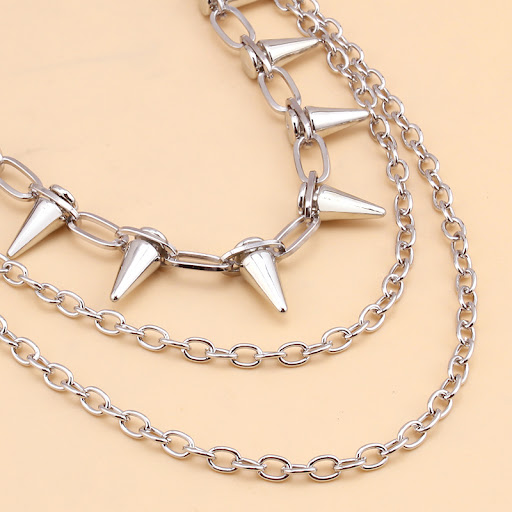 Title 1, Hip Hop Punk Metal Rivet Multi-layer Waist Chai...