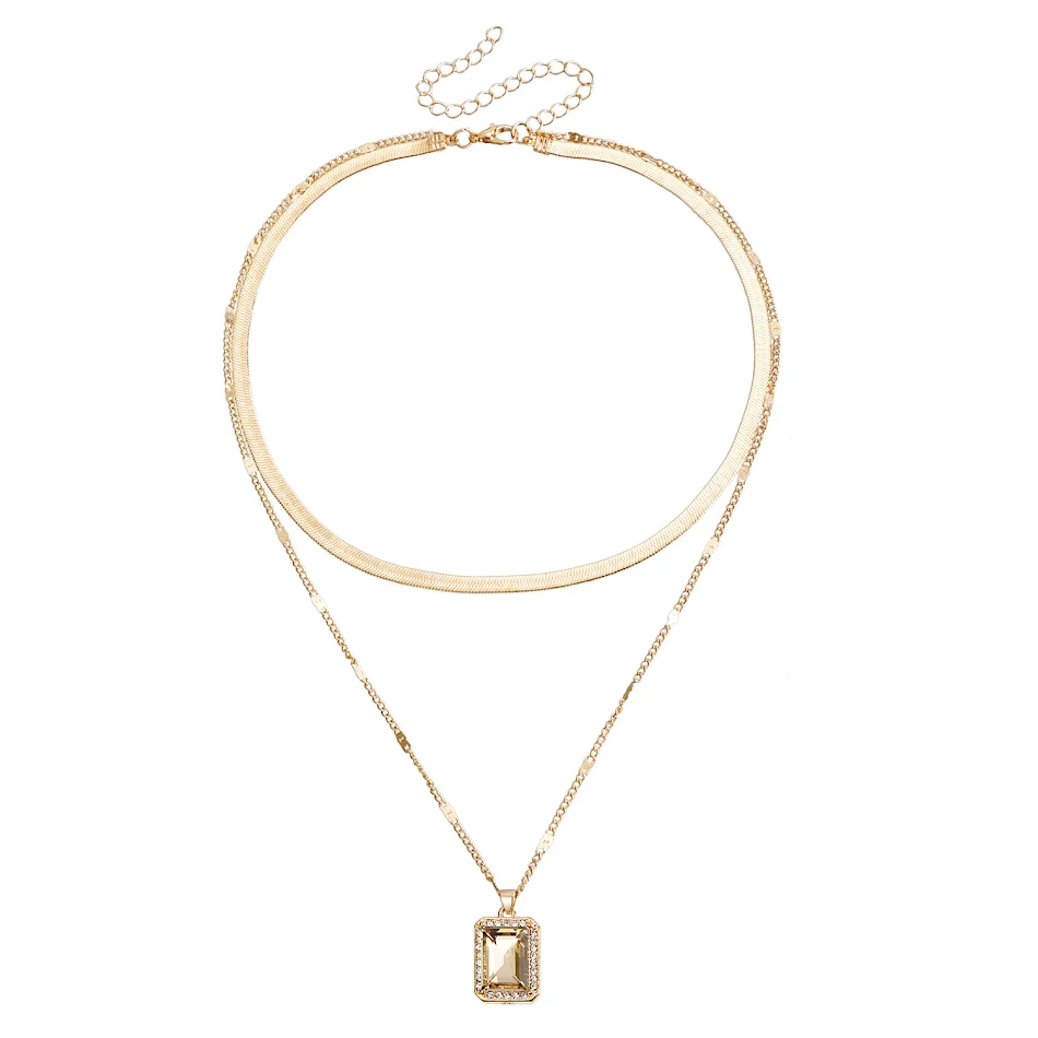 Snake Bone dubbellaags hanger ketting voor sleutelbeen, stijlvol en elegant, accentueert je decolleté, perfect voor dagelijks gebruik of feest.