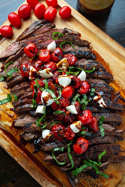 Balsamic Grilled Flank Steak Caprese