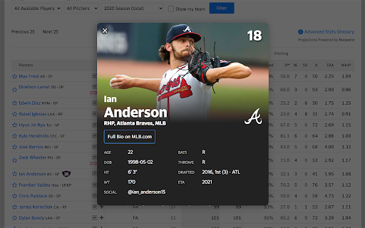 Fantasy Baseball Top Prospect Finder