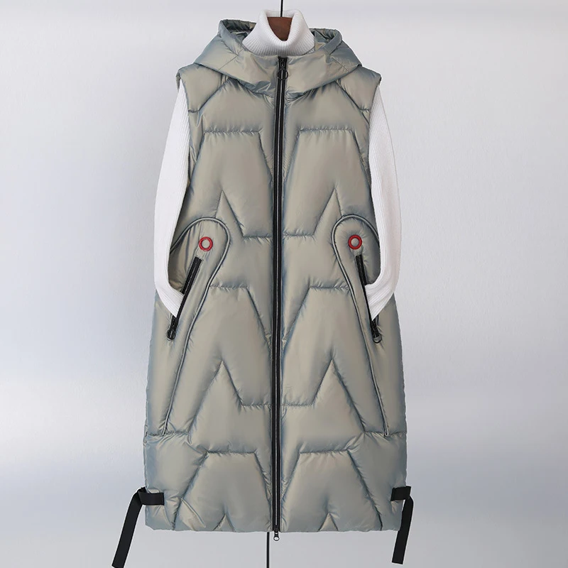 Title 5, Veste longue matelassée en duvet pour femme ave...