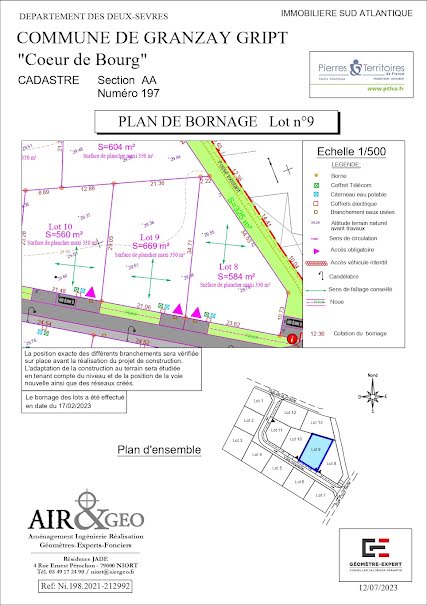 Vente terrain  669 m² à Granzay-Gript (79360), 50 000 €