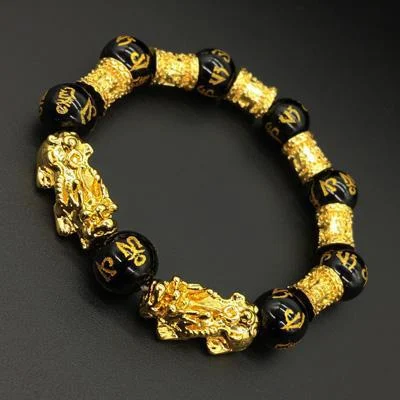 Title 5, Bracelet Brave avec perles de Bouddha Obsidian ...