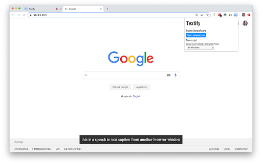 Textify chrome extension