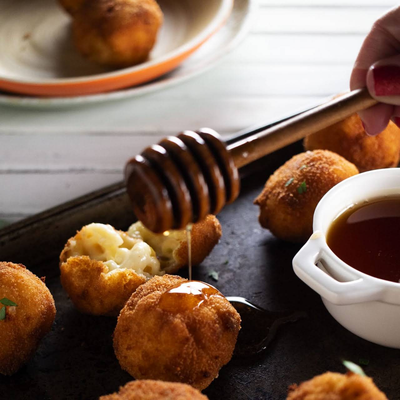 Hot Honey Mac And Cheese Balls