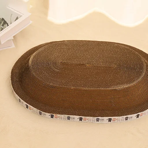 Cat Scratching Board Wear-Resistant Corrugated Paper Cat Grinding Claw Toys Multifunction Round Oval Cat Sleeping Bed Sc