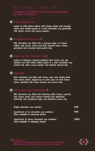 Fabelle Exquisite Chocolates menu 1