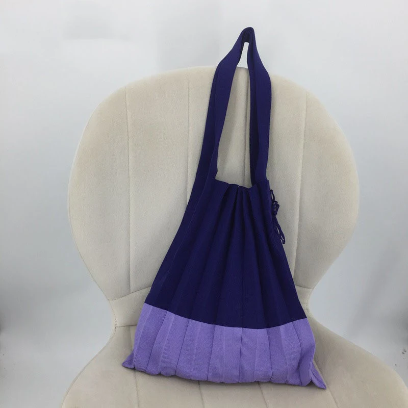 Title 10, Sac cabas en maille contrastée pour femmes, ten...