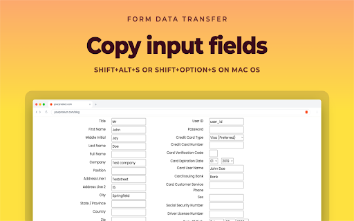 Form Data Transfer - Copy & Paste screenshot 1
