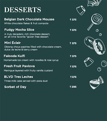 Blvd Club menu 