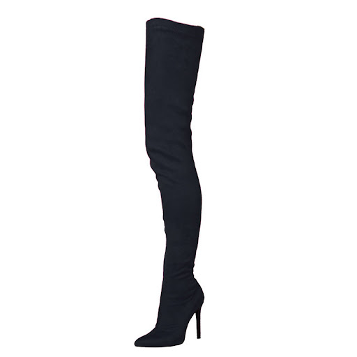 Title 8, Womens Stretch Suede Pointed Toe Over-the-knee...