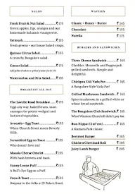 The Bangalore Bakery menu 1