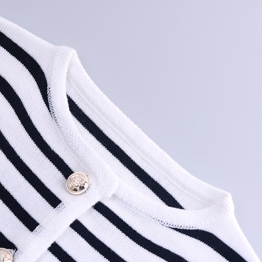 Title 38, Womens Fashion Striped Crew Neck Knit Cardigan...