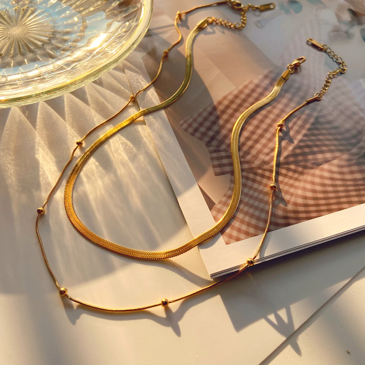 Title 4, Collier ras de cou Fashion Twin en acier inoxyd...