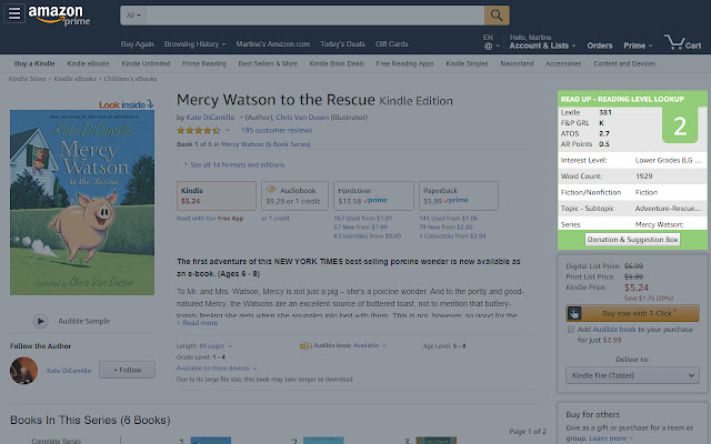 Read Up - look up a book’s reading level chrome extension