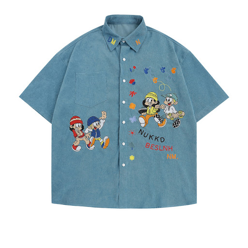 Title 9, Tide Brand Cartoon Embroidered Corduroy Shirt R...