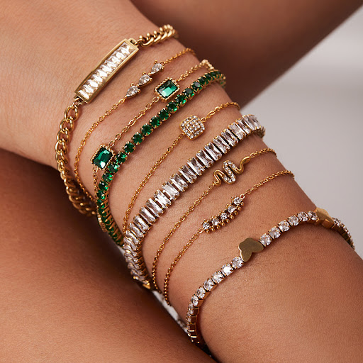 Title 14, Womens New Titanium Steel Bracelet with Zircon...