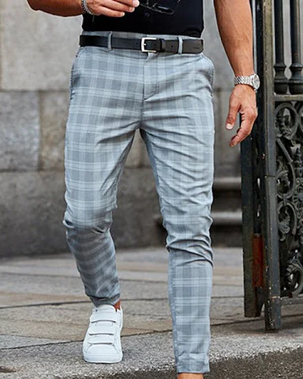 2023 New Men's Business Casual Pants Retro Pattern Printe... - 3