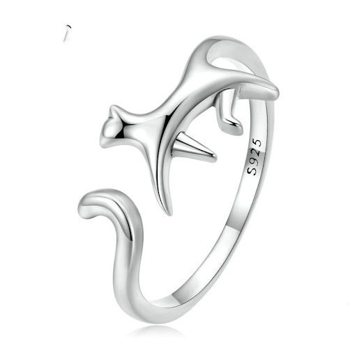 Title 6, S925 Cat Ring Simple Cute Adorable Animal Ring ...