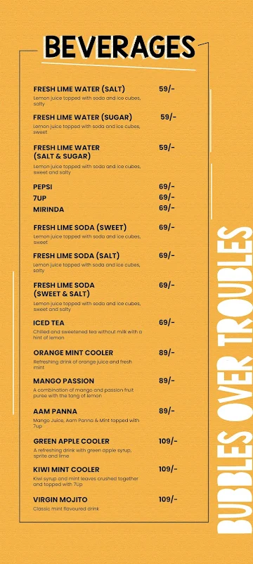 Onesta menu 