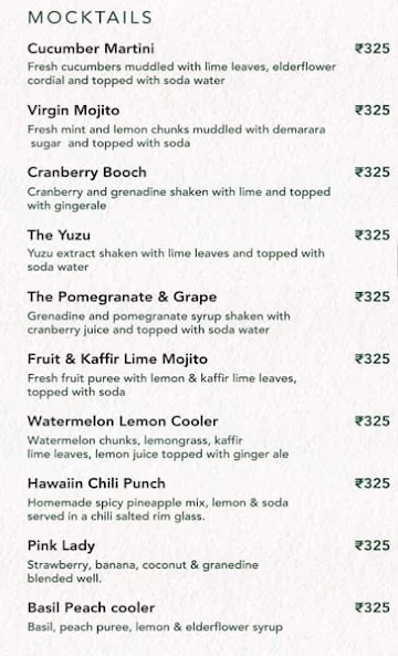 Cafe White Sage menu 