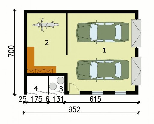 G135 - Rzut garażu