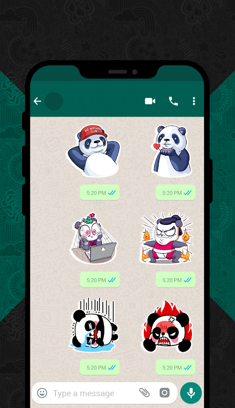 Cute Panda Stickers for WhatsApp (WAStickerApps)のおすすめ画像5