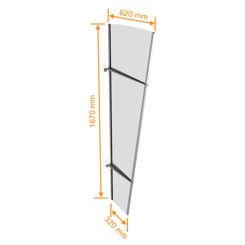 Schulte auvent Lyra 120 x 80 x 15 cm, Marquise de Porte en Polycarbonate  alvéolaire, Fixation en Acier V1227-30-40 : : Jardin