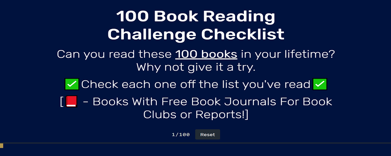 100 Books Reading Challenge Preview image 2