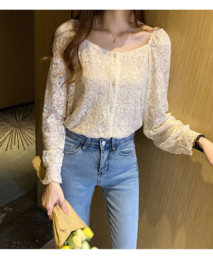 Title 4, Western-style Cardigan Design Lace Hollow Loose...