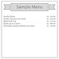 Natural Ice Cream menu 1