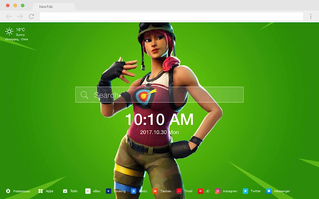 Fortnite Skin Collection HD New Tabs Theme