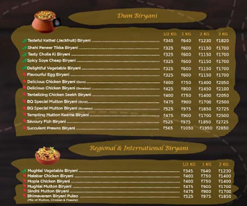 Biryani Queen menu 