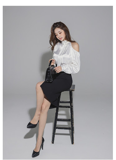 Title 9, Silk Texture Fashion Loose Shirt Top High Waist...