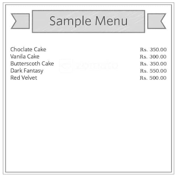 Paras Bakery menu 