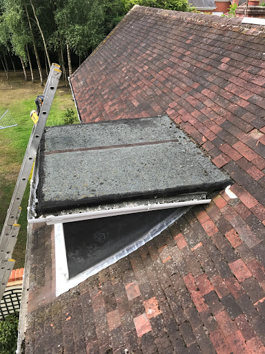Damaged mineral roof 