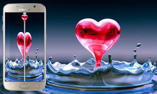 Heart Water Zipper Screen Lock