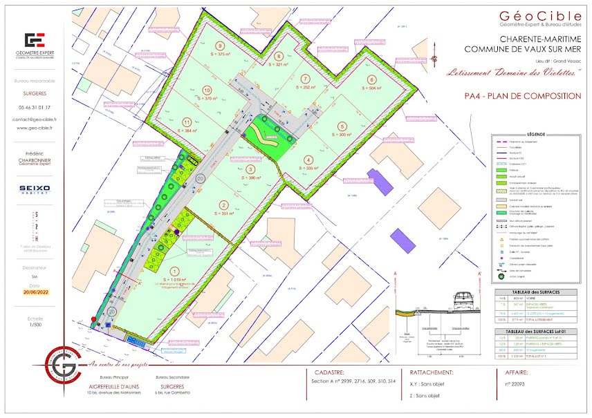 Vente terrain  335 m² à Vaux-sur-Mer (17640), 162 000 €