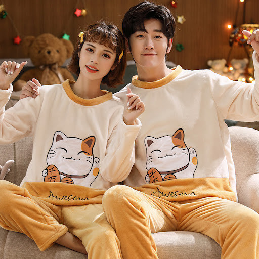 Title 10, Couples Warm And Velvet Thickened Flannel Home ...