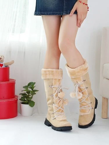 Title 9, Medium tube fur ball womens boots, offering wa...