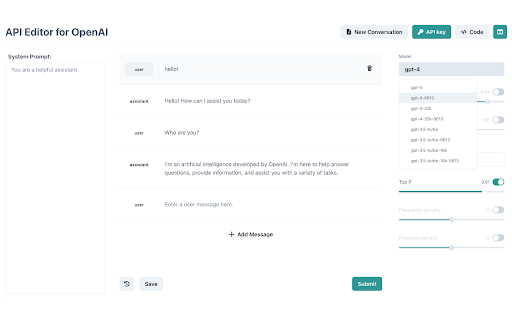 Request Editor for OpenAI API screenshot 2
