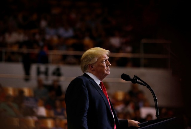 US President Donald Trump holds a Make America Great Again rally at Nashville Municipal Auditorium in Nashville, Tennessee, US, May 29, 2018.