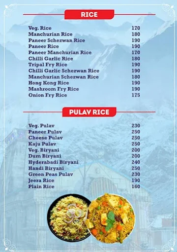 Famous Uttarakhand Fast Food menu 