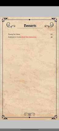 Deewan - E - Khaas menu 1