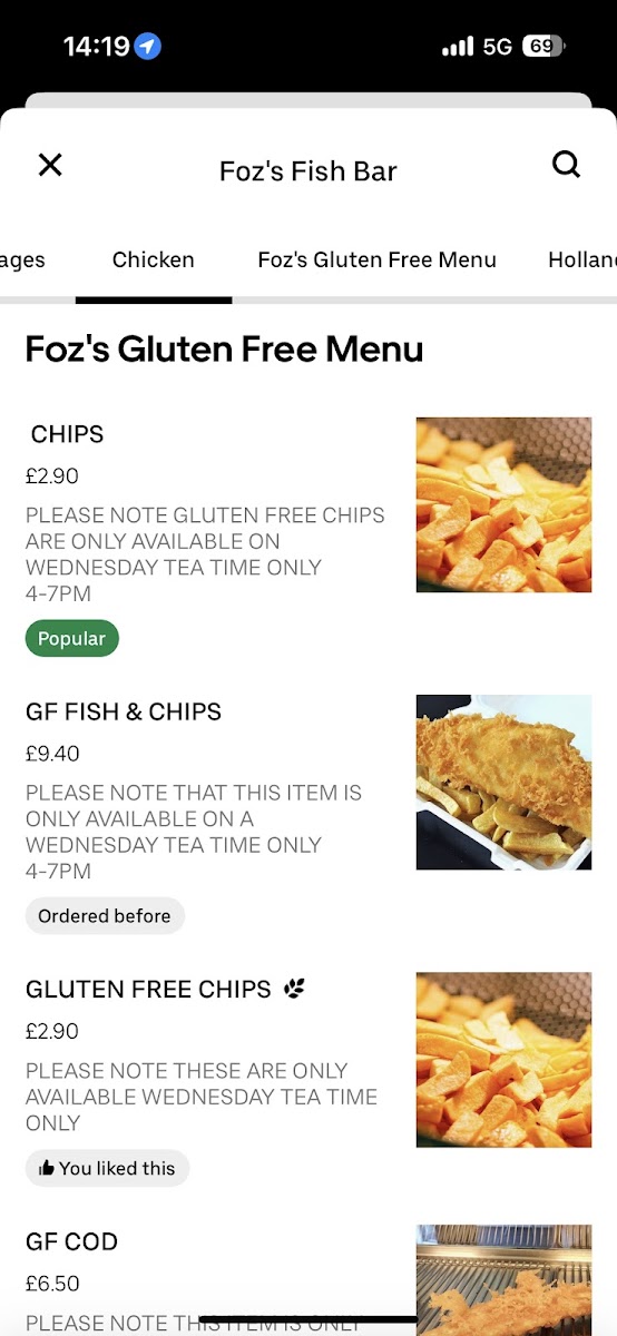 Gluten-Free at Foz's Fish Bar